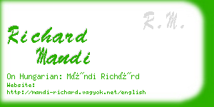 richard mandi business card